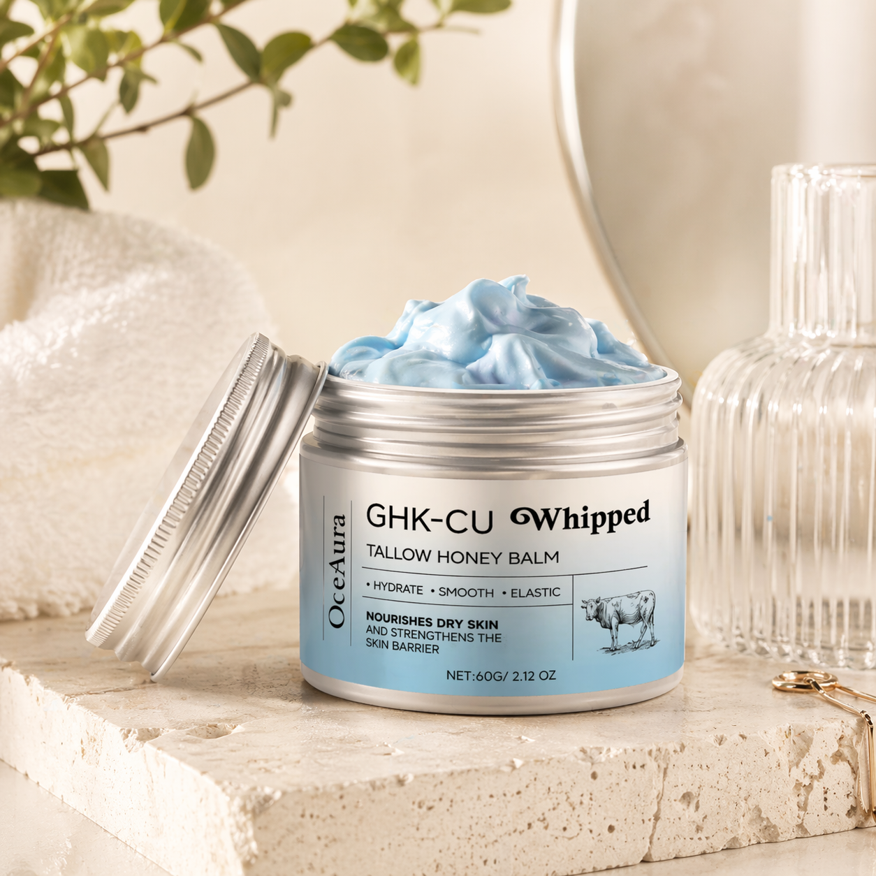 GHK-Cu Tallow Honey Balm, Overnight Barrier Repair